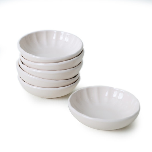 Cream Sirius Snack Sauce Bowl 12 Cm 6 Pieces