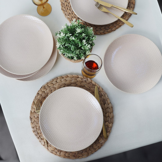 Sand Cream Serving Plate 27 Cm 6 Pieces