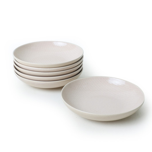 Sand Cream Relief Dinner Plate 20 Cm 6 Pieces