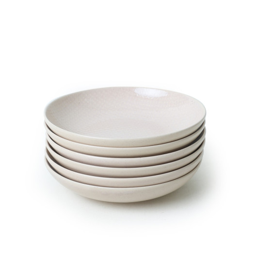 Sand Cream Relief Dinner Plate 20 Cm 6 Pieces