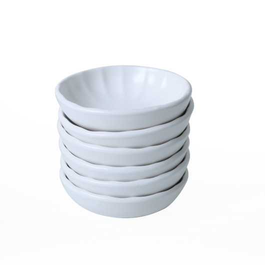 Matte White Sirius Snack Sauce Bowl 12 Cm 6 Pieces