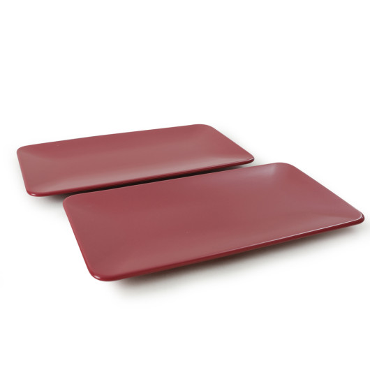 Matte Carmen Red Siera Boat Plate 33 Cm 2 Pieces