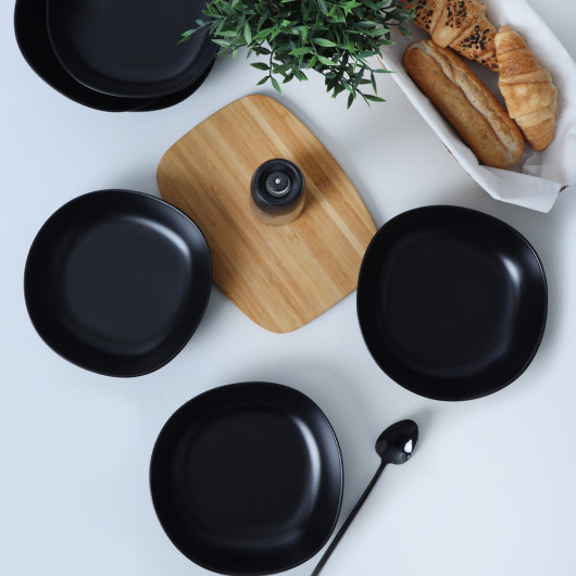 Matte Black Eleanor Dinner Plate 22 Cm 6 Pieces