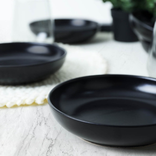 Matte Black Nordic Dinner Plate 18 Cm 6 Pieces