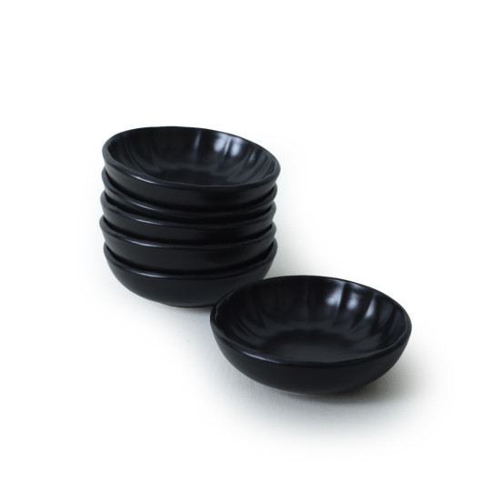 Matte Black Sirius Snack Sauce Bowl 12 Cm 6 Pieces