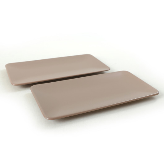 Matte Earth Taupe Siera Boat Plate 33 Cm 2 Pieces