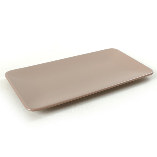 Matte Earth Taupe Siera Boat Plate 33 Cm 2 Pieces