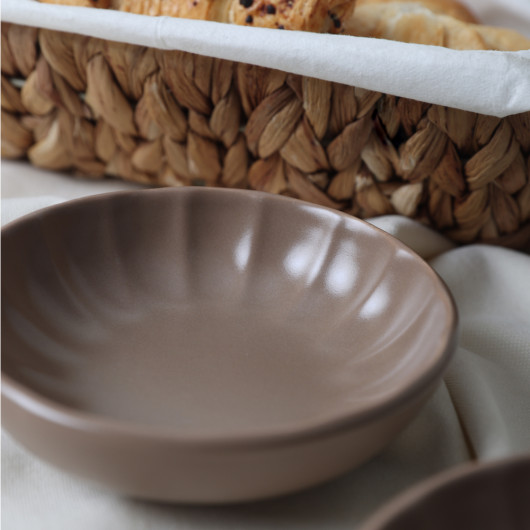 Matte Earth Taupe Sirius Snack Sauce Bowl 12 Cm 6 Pieces