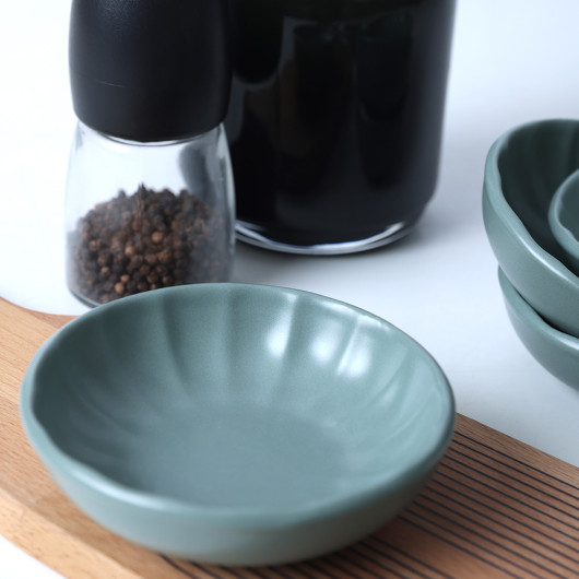 Matte Green Sirius Snack Sauce Bowl 12 Cm 6 Pieces