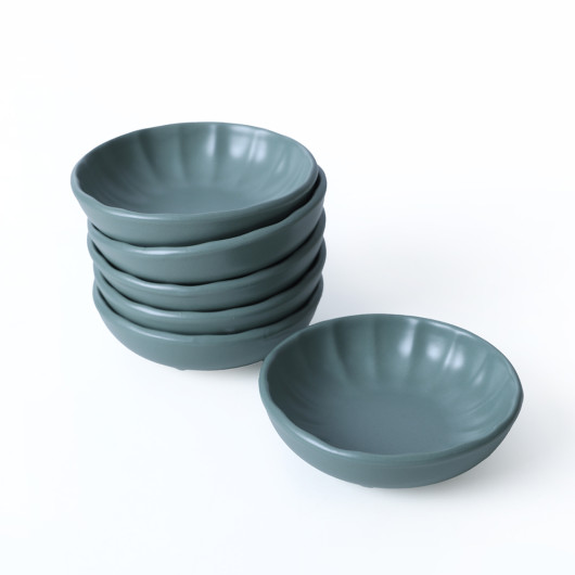 Matte Green Sirius Snack Sauce Bowl 12 Cm 6 Pieces