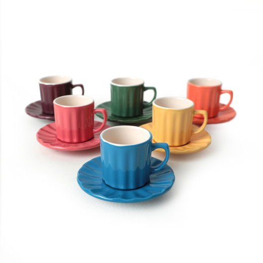 فناجين قهوة تركية ملونة 12 قطعة من Keramika
