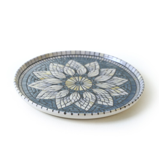 Ceramic Mosaic Cake Plates, 6 Pieces