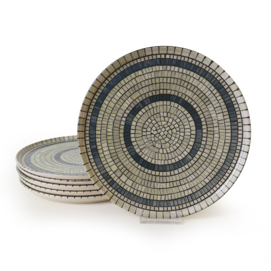 Mosaic Serving Plate, 28 Cm, 6 Pieces
