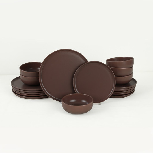 Nordic Matte Open Taupe Dinnerware 18 Pieces For 6 Persons
