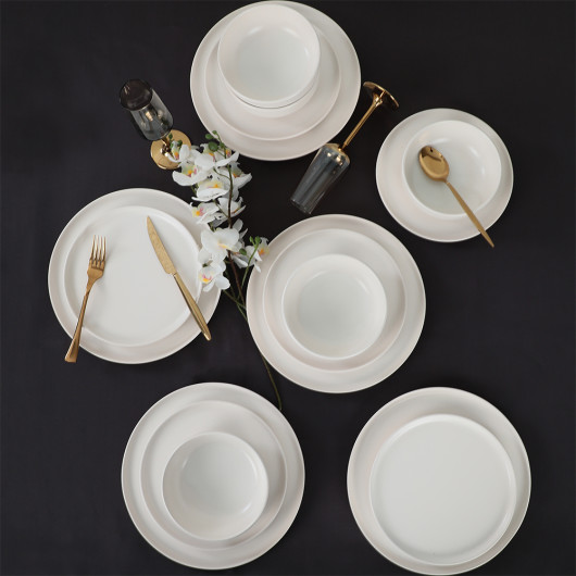 Nordic Matte White Dinner Set 18 Pieces For 6 Persons