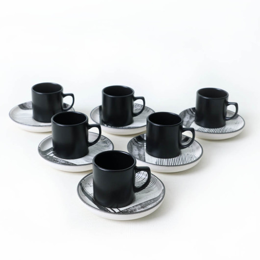 Shadowy Nordic Coffee Set 12 Pieces For 6 People