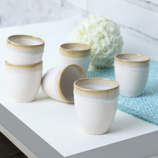 Shizen Cream Latte Mug 8 Cm 6 Pieces