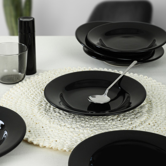 Black Linda Dinner Plate 21 Cm 6 Pieces