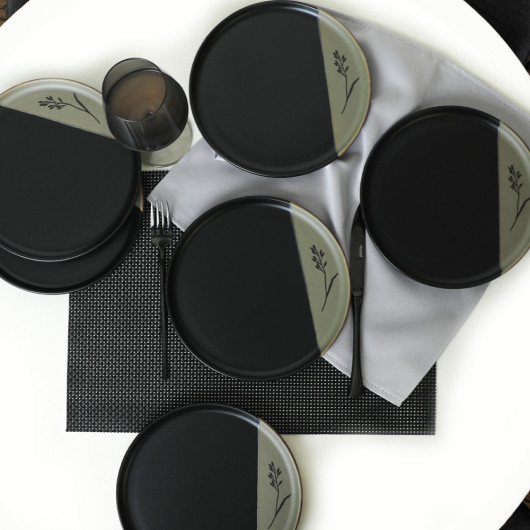 Trace Of Black Nordic Cake Plate 22 Cm 6 Pieces