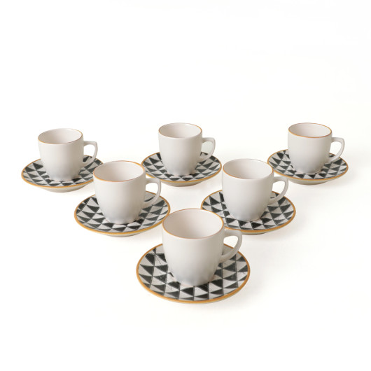 Trigon Magic Coffee Cup Set 12 Pieces For 6 People