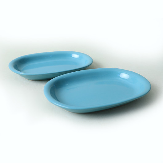 Turquoise Hittite Boat Plate 25 Cm 2 Pieces
