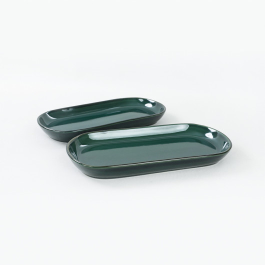 Emerald Noyan Boat Plate 2 Pieces 28 Cm