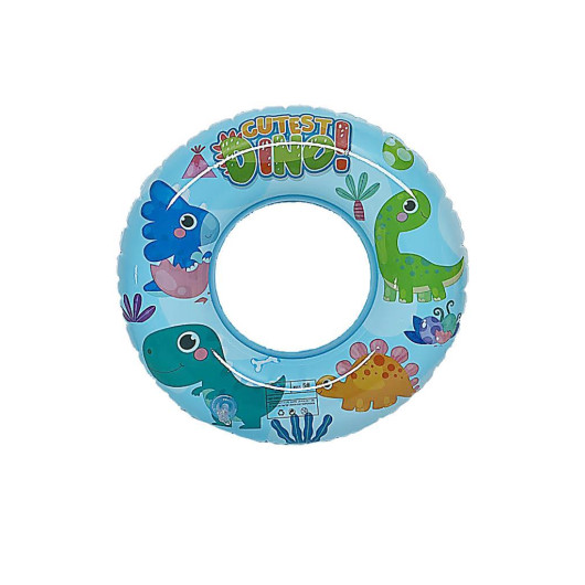 عوامة (حلقة) سباحة للأطفال مقاس 50 سم قابلة للنفخ مزخرفة ، عوامة شاطئ ومسبح ، حلقة سباحة لعمر من 0 إلى 3 سنوات لون أزرق