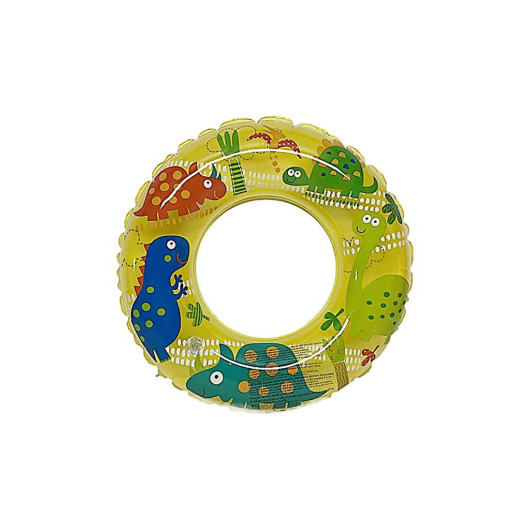 Inflatable Baby Sea Buoy Patterned 50 Cm , Pool Beach Life Buoy, Inflatable Swimming Ring 0-3 Age Yellow