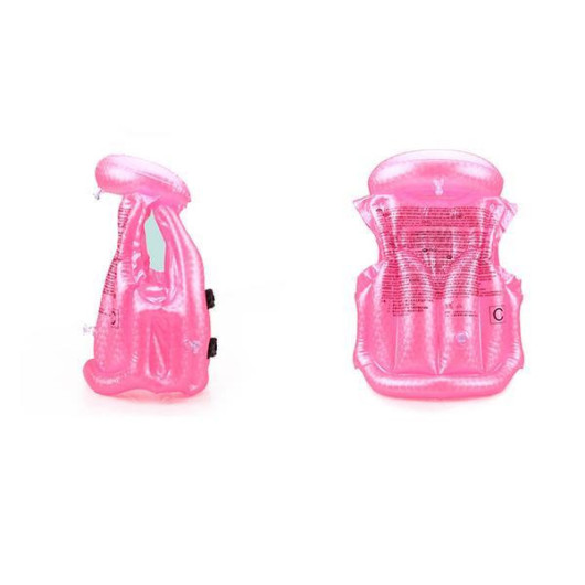 0-4 Years Pink Shiny Inflatable Kids Life Jacket, Pool Sea Kids Life Jacket, Life Buoy That Teaches Swimming