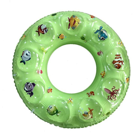 3-9 Years Green Beaded 60 Cm Inflatable Kids Sea Buoy, Pool Beach Life Buoy, Inflatable Swimming Buoy