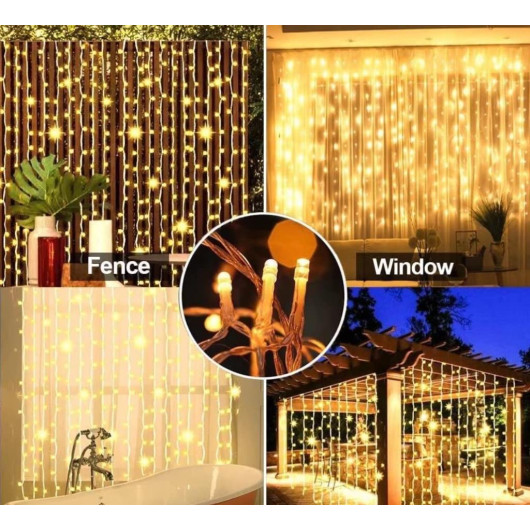 3X3 Meter Plug Flowing Led Curtain Light, Christmas Outdoor Decorations, Christmas Lights Curtain Lights