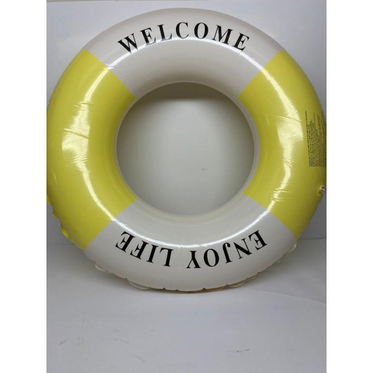 +7 Age 80 Cm Yellow Zebra Inflatable Child/Adult Sea Buoy, Pool Beach Life Buoy, Inflatable Bagel