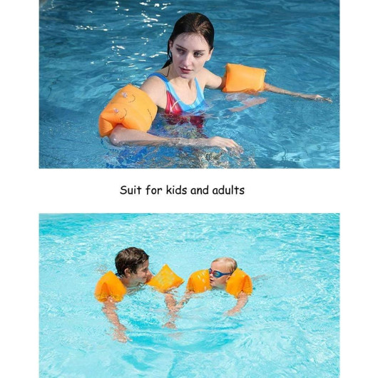 سوار ذراع مناسب لجميع الأعمار  ، شارة حمام السباحة باللون الاصفر 20 سم ، مناسبة للأطفال والكبار