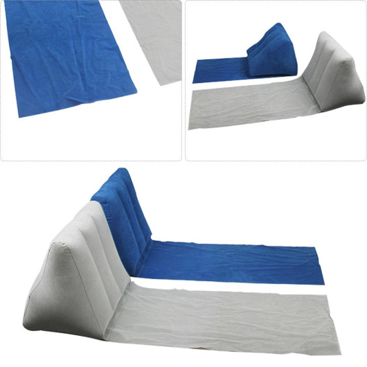 Blue Inflatable Lounge Chair Cushion, Portable Portable Beach Bed, Garden Park Rest Cushion
