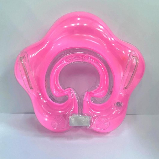 Pink Fish Patterned Baby Swimming Neck Ring With Safety Lock 0-2 Years