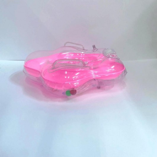 حلقة رقبة سباحة للأطفال مزينة على شكل سمكة وردية مع قفل أمان من 0-2 سنوات