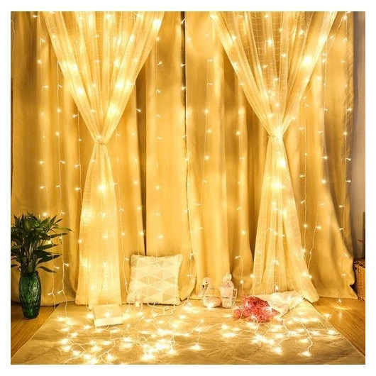 Curtain Led Light 3X1 Meter Animated Light Yellow Color Led Curtain