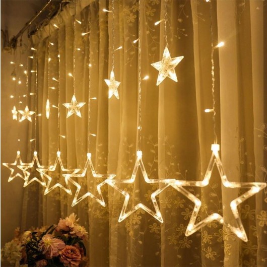ستار ليد على شكل نجوم ، ديكور منزلي ، إضاءة متجر ، أضواء للمنزل