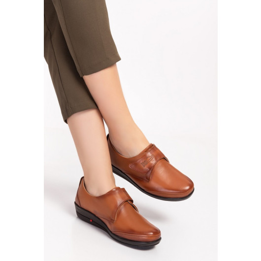 Diabetic Shoes For Women With Comfortable Orthopedic Sole In Tan/Tan Colour