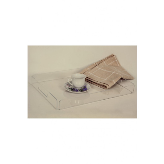 Transparent Plexi Tray 35X25 Cm Serving Coffee Tea And Serving Tray