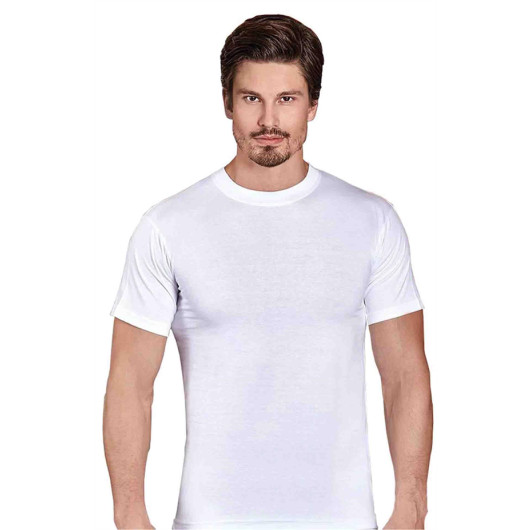 Berrak 1003 Men's Zero Collar Half Sleeve 6 Piece Undershirt Undershirt