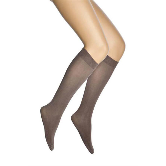 Dore Women's Satin 70 Den Shiny Skin Proof Elastic Trousers Knee High Socks