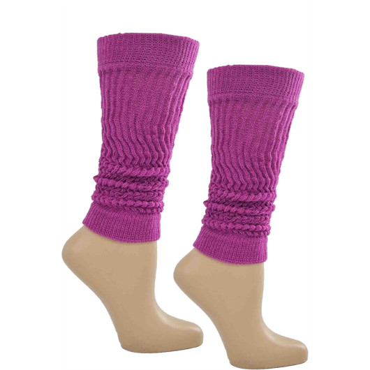 Flora Young Girl Solid Color Leggings Aerobic Boots Socks Purple