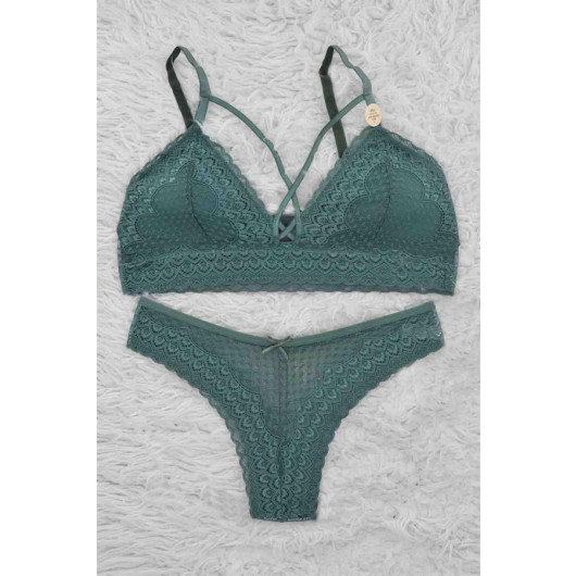 Women's Supported Non-Wireless Lace B-Cup Bralet Set