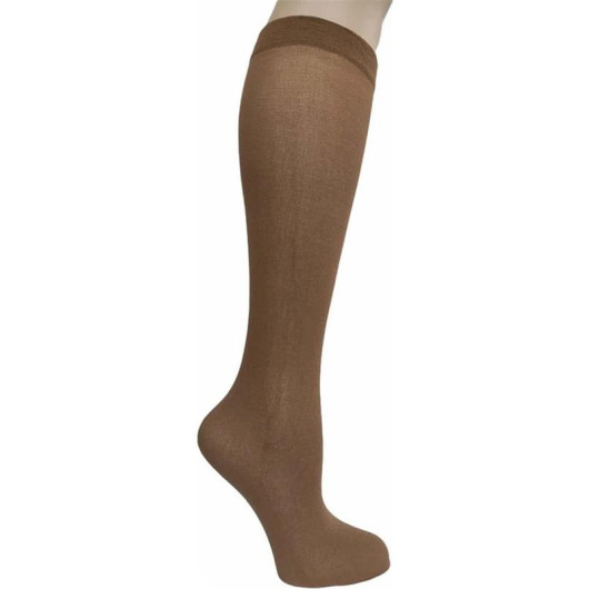 Müjde Women 70 Den Matte Toe Reinforced Durable Flexible Knee Length Trousers Socks