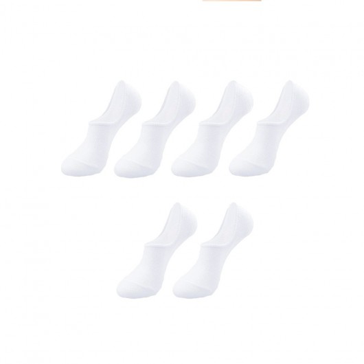 6 Pairs White Men's Invisible Short Sneakers Cotton Ankle Ballet Socks