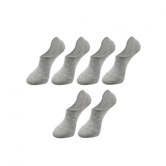 6 Pairs Gray Men's Invisible Short Sneakers Cotton Ankle Ballet Socks