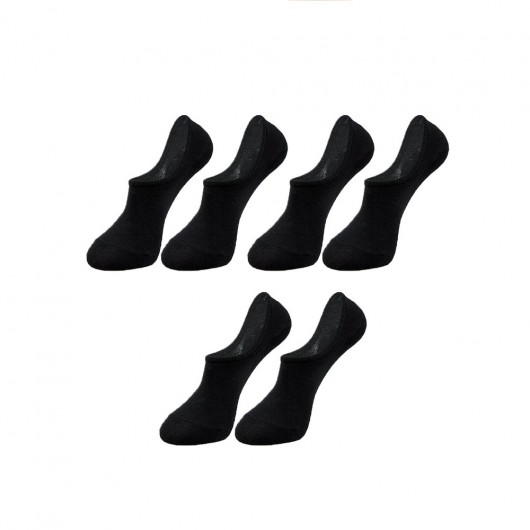 6 Pairs Black Men's Invisible Short Sneakers Cotton Ankle Ballet Socks