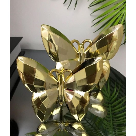 Two-Piece Acrylic Butterfly, Golden Color