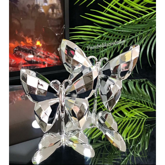 Two-Piece Acrylic Butterfly, Silver Color